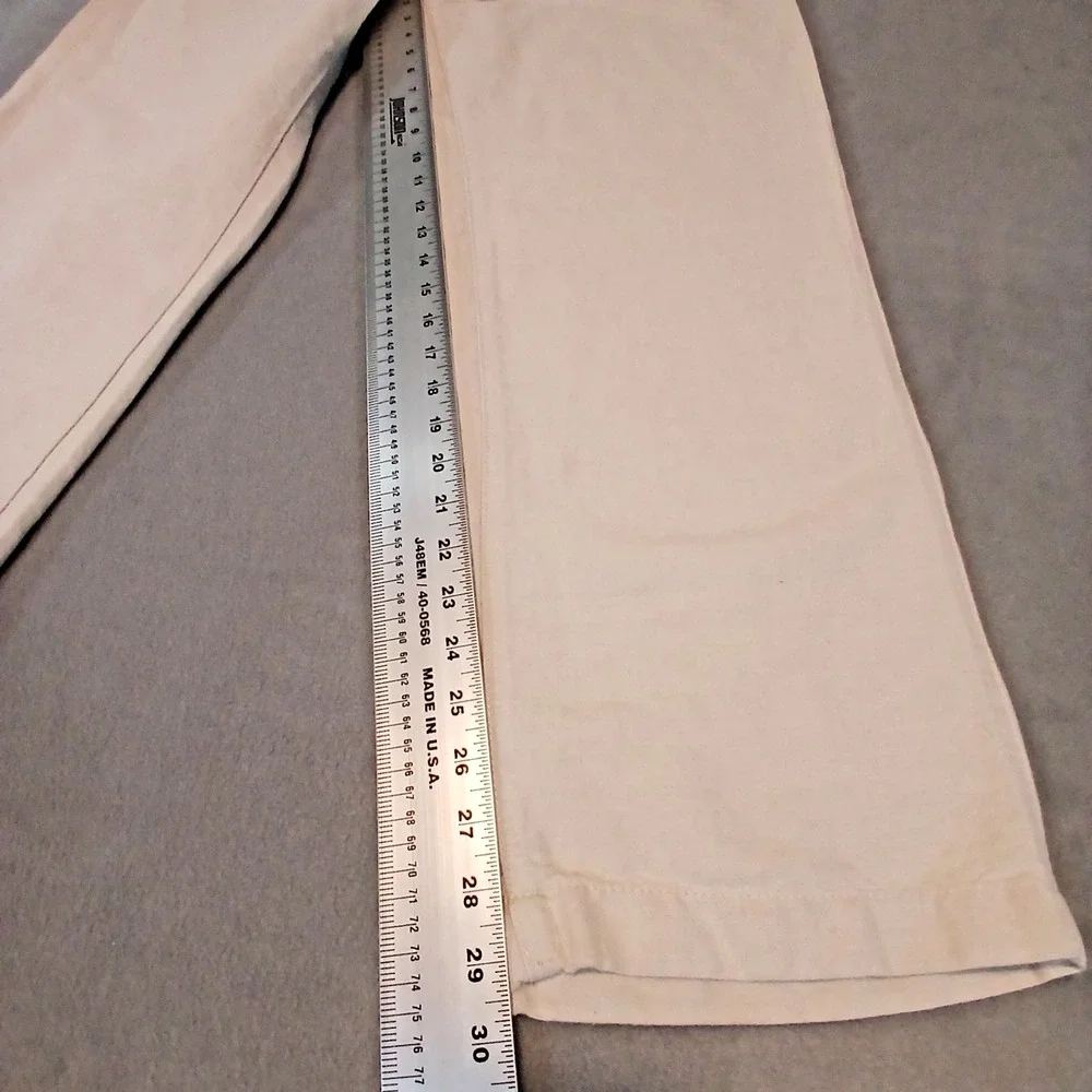 TOMMY HILFIGER Pants Men 36x30 Linen Drawstring Slim Fit Lightweight Chino Beige